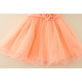 Hot Turkey wholesale children clothes summer shiny performance dance dresses Orange one piece flower party dress Vietnam dress